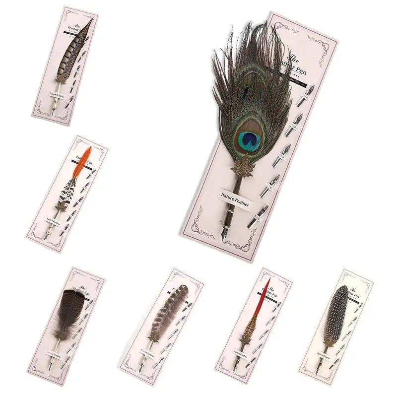 Новинка винтажная перьевая металлическая ручка чернильная набор перьевых ручек