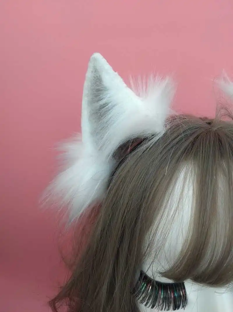 Ручная работа аниме Neko 3 вида цветов Реалистичная меховая головная повязка с