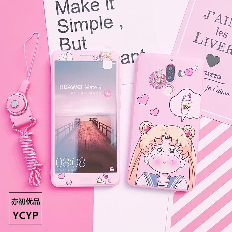 P20 pro Чехол с принтом &quotСейлор Мун&quot + пленка для экрана из закаленного стекла