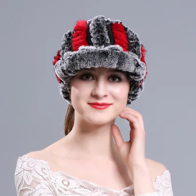 Рекс кроличий мех шапка женская Повседневный для шутника меховая Теплая Шапка