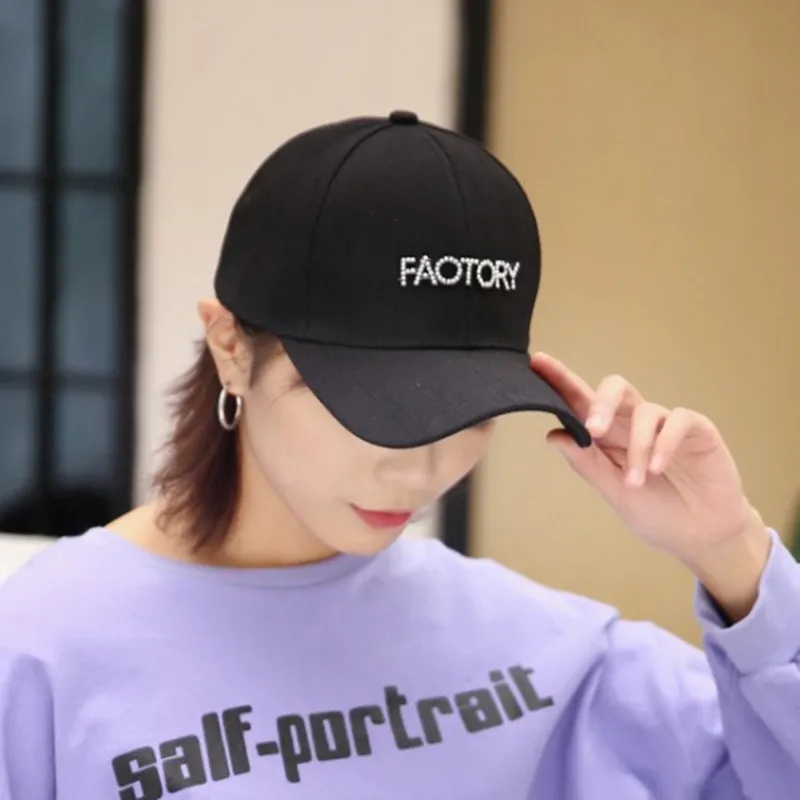XdanqinX 2019 New Young Women's Baseball Cap Fashion Letter Hip Hop Hat Adjustable Head Circumference Size Ponytail Sports Caps