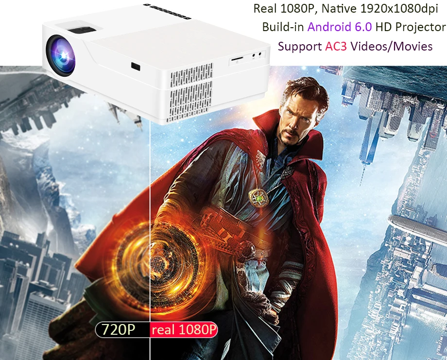 SmartIdea M18 встроенный 1920x1080 Full HD проектор светодиодный 3D проектор для домашнего кинотеатра 5500 люмен Android видео игра lcd 1080P проектор