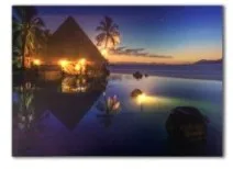 Черный Светодиодные холсты живопись Maldives праздничный отдых с дачей морской пейзаж картина Настенный декор плакат и печать светильник большой размер - Цвет: Черный