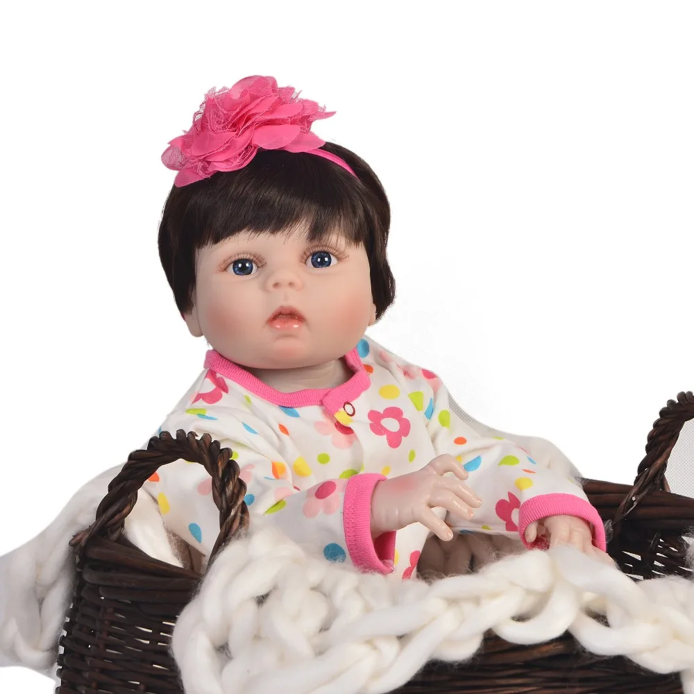 55 см кукла для новорожденных Реалистичная силиконовая виниловая девочки розовая