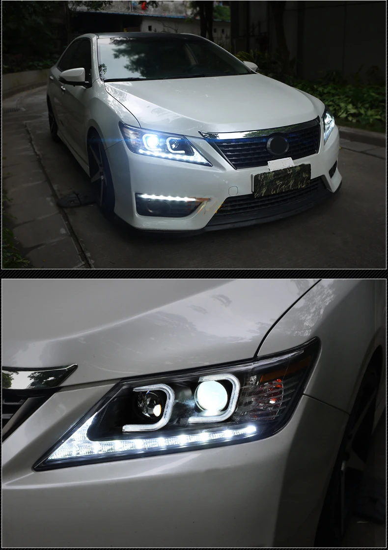 Автомобильный Стильный чехол на головную лампу для Toyota Camry V50 фары 2012 2013 светодиодный фонарь DRL H7 HID Xenon ближнего света Биксеноновые линзы