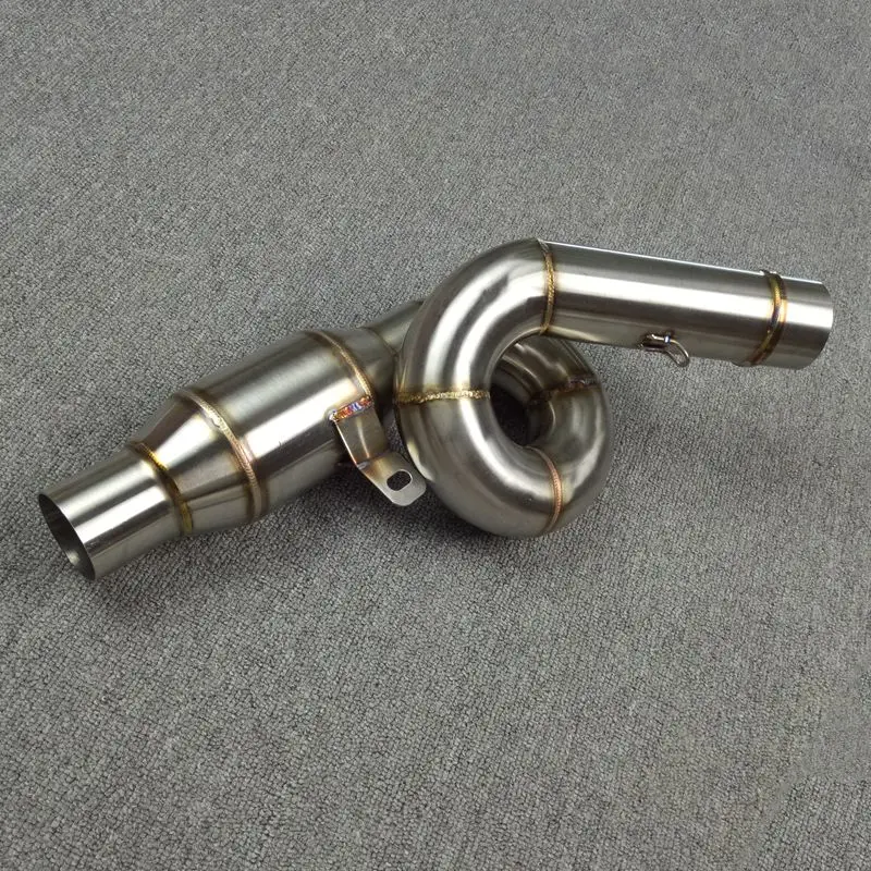 Silver for Z800 Для Kawasaki Z800 мотоцикл выхлопной глушитель среднего звена трубы Slip on Z800 304 Нержавеющая сталь - Цвет: Silver for Z800
