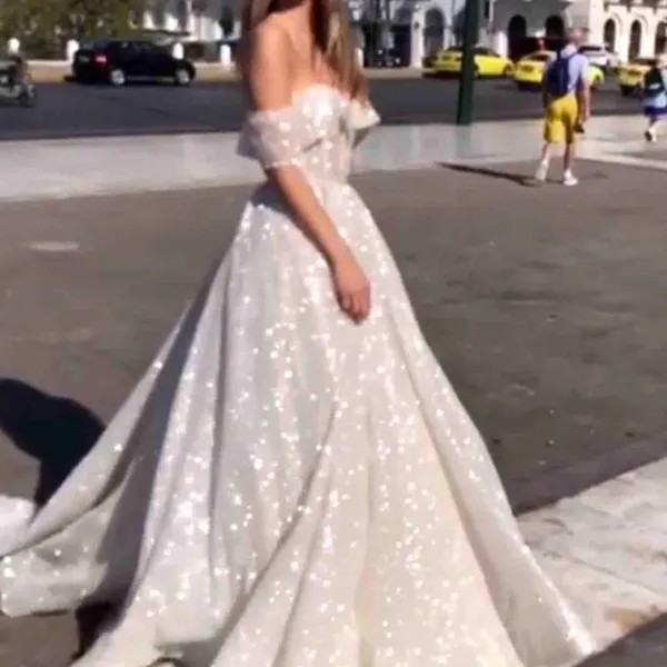 Блестящие пайетки арабские Свадебные платья с наклеенными блестками открытыми