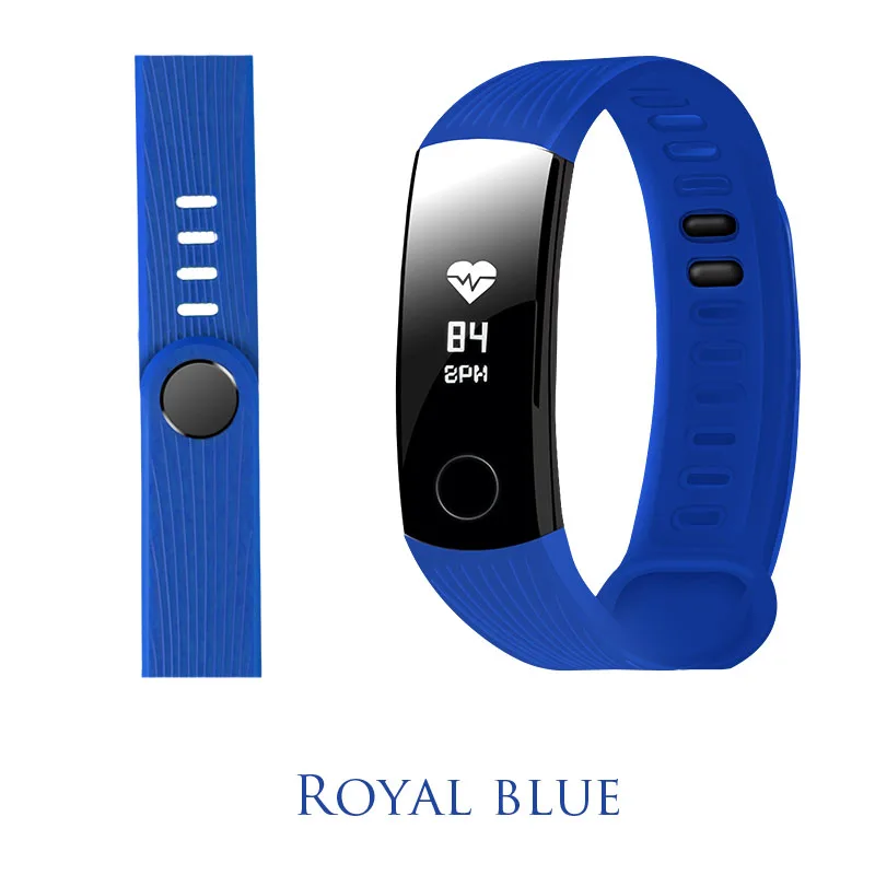 Новые силиконовые полосы для huawei honor band 3, свежий вид, полосатая поверхность, регулируемый размер, сменный ремешок - Цвет: Royal blue