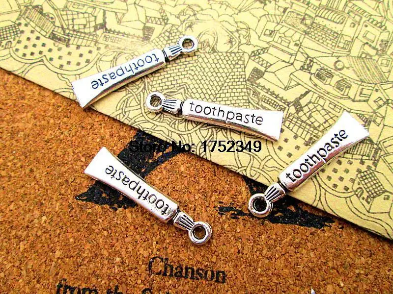 Подвески для зубной пасты подвески в античном тибетском серебряном тоне 28x7 мм 25