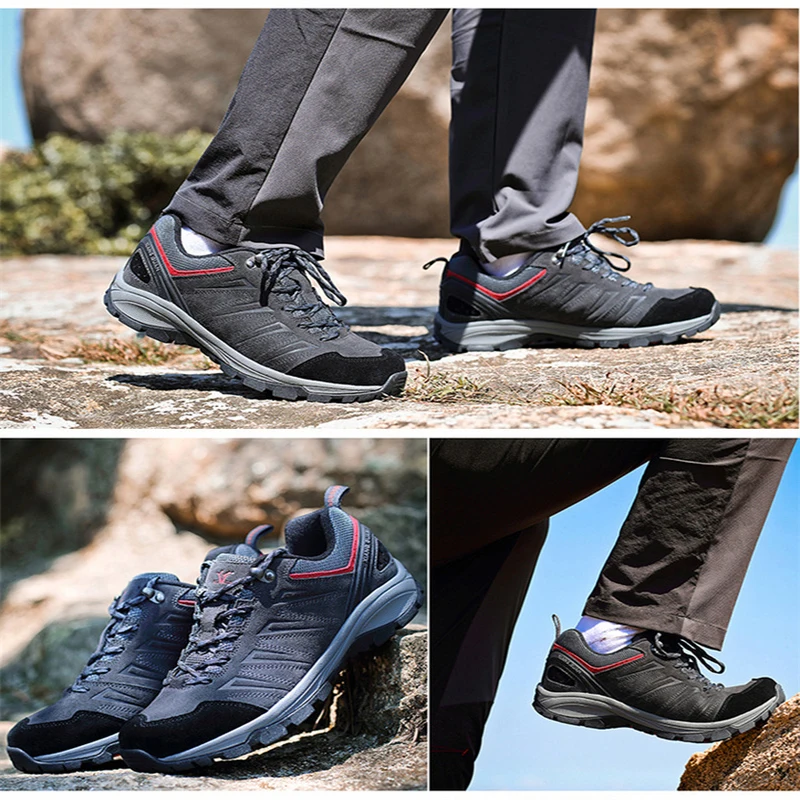 Мужская Водонепроницаемая дышащая Треккинговая обувь TBA Серые кроссовки из