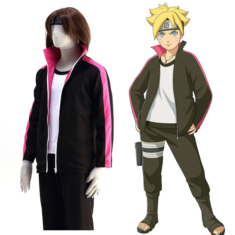 Аниме Наруто BORUTO Узумаки Костюмы для косплея Куртка теплое пальто Zip Толстовка Для мужчин Спортивные костюмы