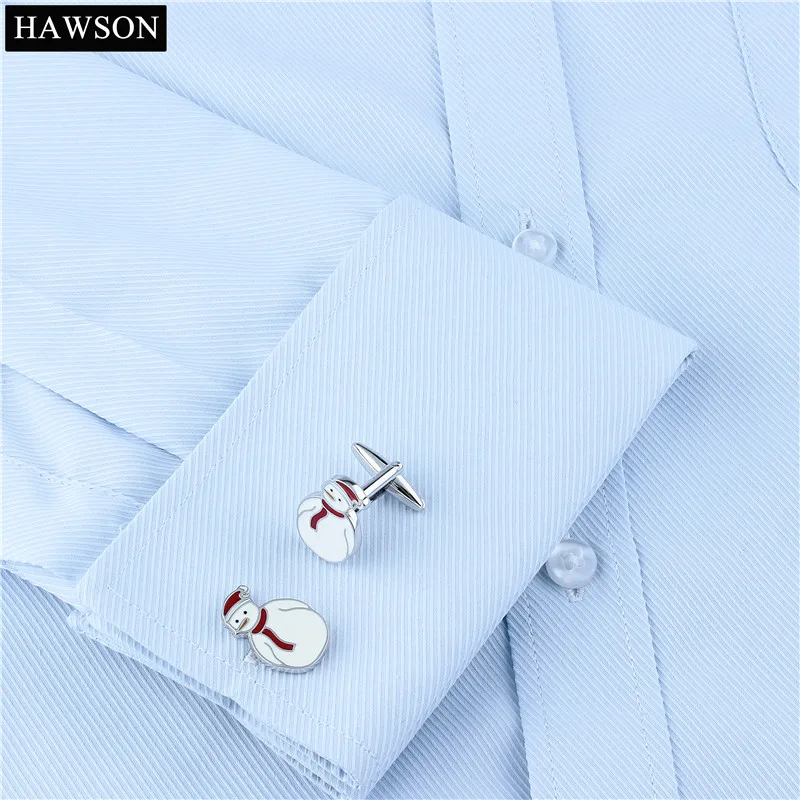 Запонки HAWSON Снеговики для мужчин Рождественские запонки французская рубашка