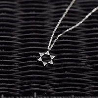 seanlov korean new high quality zirconia hexagram silver color necklace fashion jewelry for women accessories