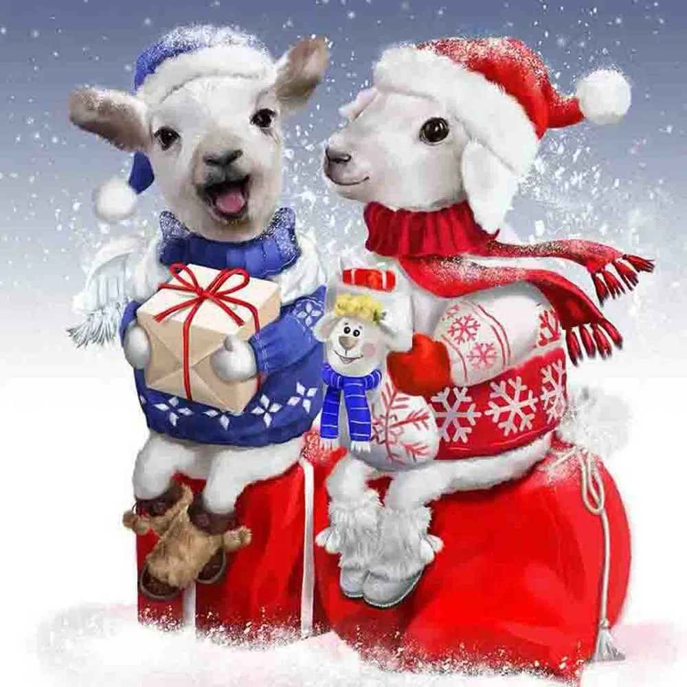 5D Full Drill Diy Diamond Painting Mosaic Animal sheep Cross Stitch Embroidery Christmas New year's home decoration | Дом и сад