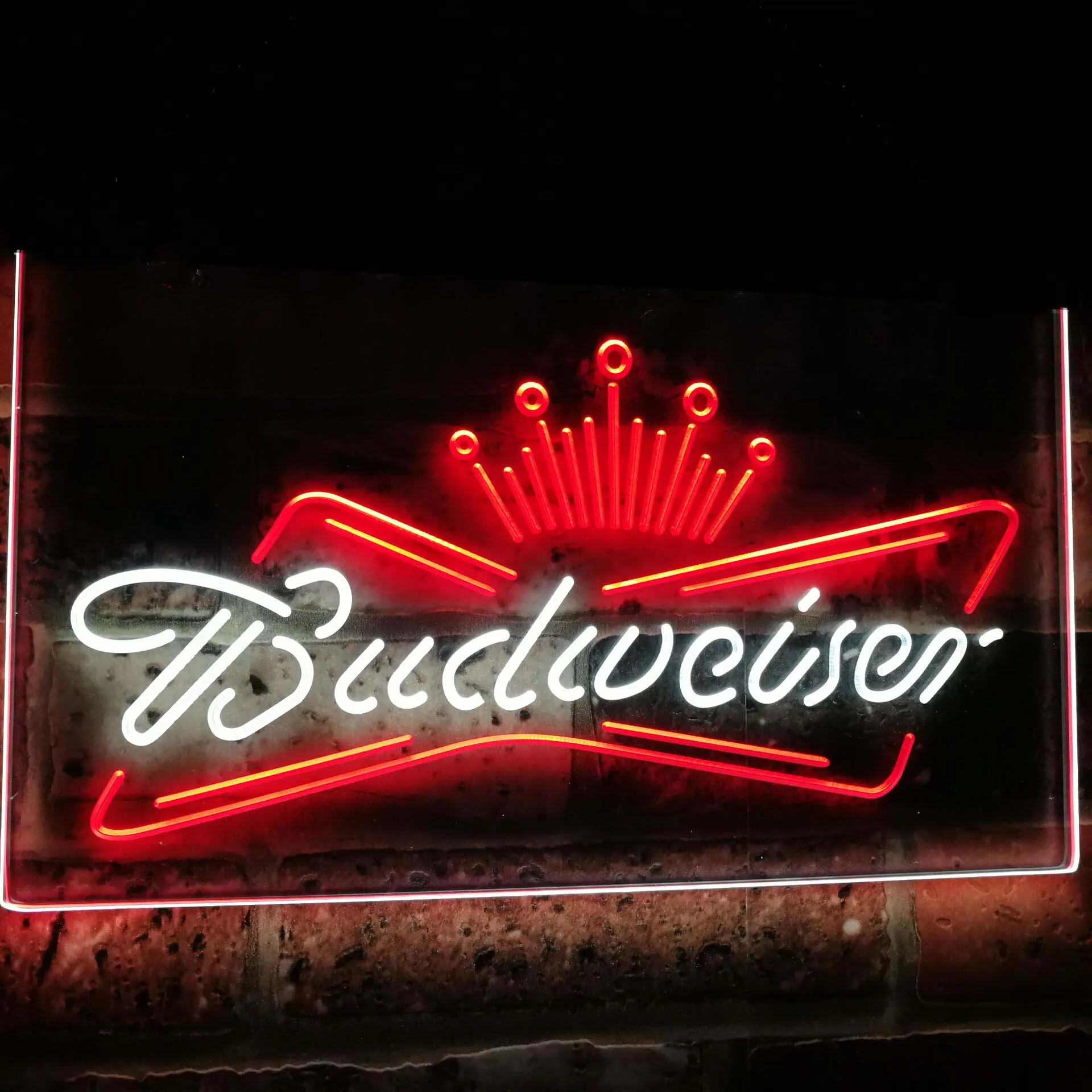 Budweiser King украшение для пивного бара подарок Двухцветные светодиодные