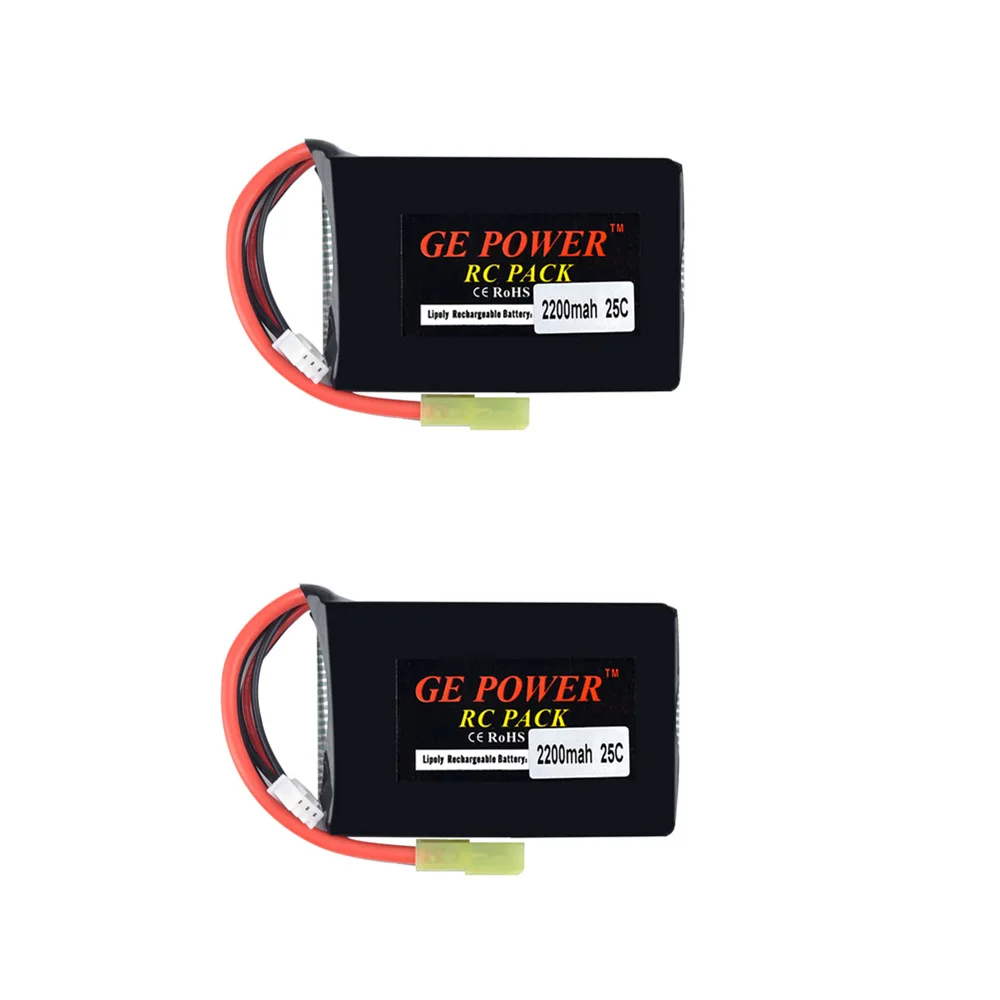 1 2 шт. GE POWER Upgrade 7 4 В 2200 мАч 25C li po аккумулятор для автомобиля SHUANGXING 990 RC|Детали и