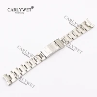 carlywet 20mm silver solid curve end screw links steel watch band strap old style bracelet belt for vintage submariner