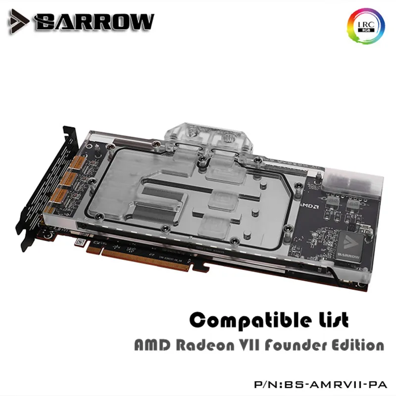 Курган VGA блок для AMD Radeon VII основатель издание GPU водоблок полное покрытие BS-AMRVII-PA