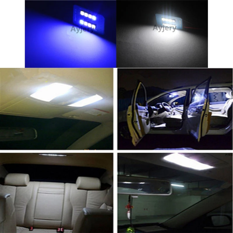 Панельные светодиодные лампы AYJERY 6 шт. s T10 2835 8 Smd для автомобисветильник фар