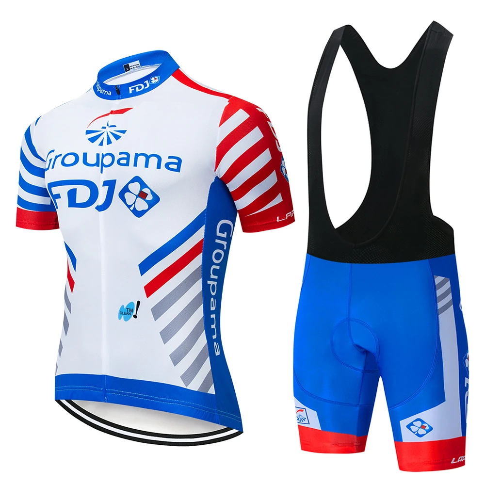 Новинка 2019 FDJ мужские про команды летние быстросохнущие с коротким рукавом