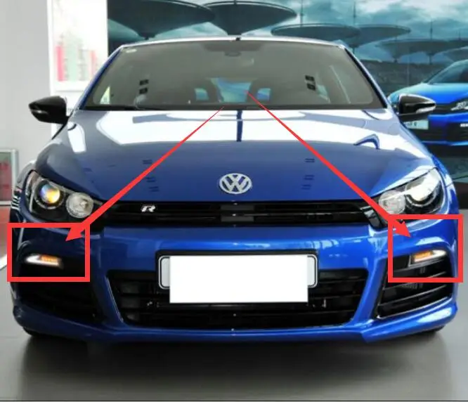 1 компл. Scirocco дневной светодиодный 2009 ~ 2014 год DRL свет Фара R Белый цвет с желтым