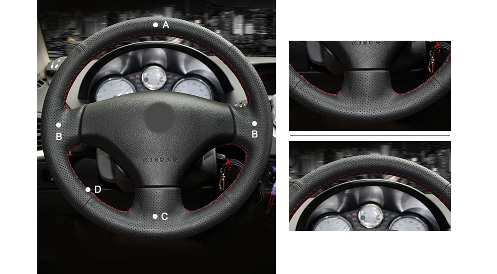 MEWANT черная искусственная кожа рулевого колеса автомобиля крышки для peugeot 206 2007-2009 peugeot 207 Citroen C2