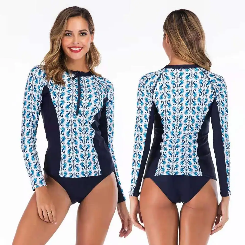 

2019 Sexy Separate Swimsuit For Women Long Sleeve Sport Style Two Piece Swimsuit plus size swimwear S-2XL