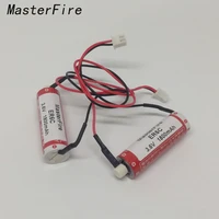 2pcslot new version masterfire aa 14500 er6c 3 6v 1800mah lithium thionyl chloride battery plc batteries with two hole plug
