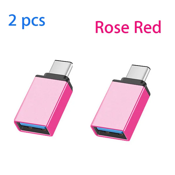 Rose type c otg Usb typc c OTG адаптер usb type-c штекер к USB 3,0 Женский конвертер для huawei P30 p20 lite p10 pro p9 nova 4 3 MediaPad M5 Honor - Цвет: Rose type c otg