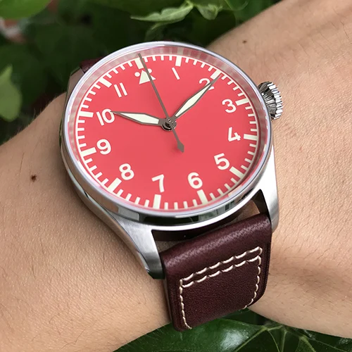 orange dial San Martin, модные часы пилота из нержавеющей стали 100, водонепроницаемые сапфировое стекло, самовзводные наручные часы, автоматические часы для мужчин - Цвет: orange dial