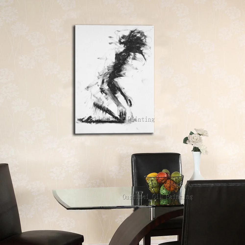 Оптовая цена Новое поступление Современная черно-белая картина маслом на холсте