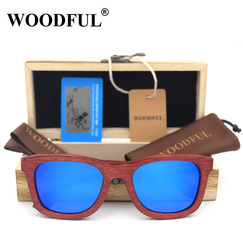 Woodful Настоящее Бамбук Солнцезащитные очки для женщин поляризационные UV400 Для
