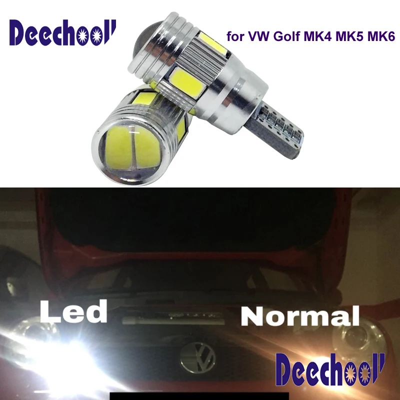 Deechooll 2 шт. автомобиль светодиодный свет для VW Golf 4 5 6, с can-bus 2,88 W T10 Клин лампочки для освещения для VW Golf MK4 MK5 MK6 Габаритные огни