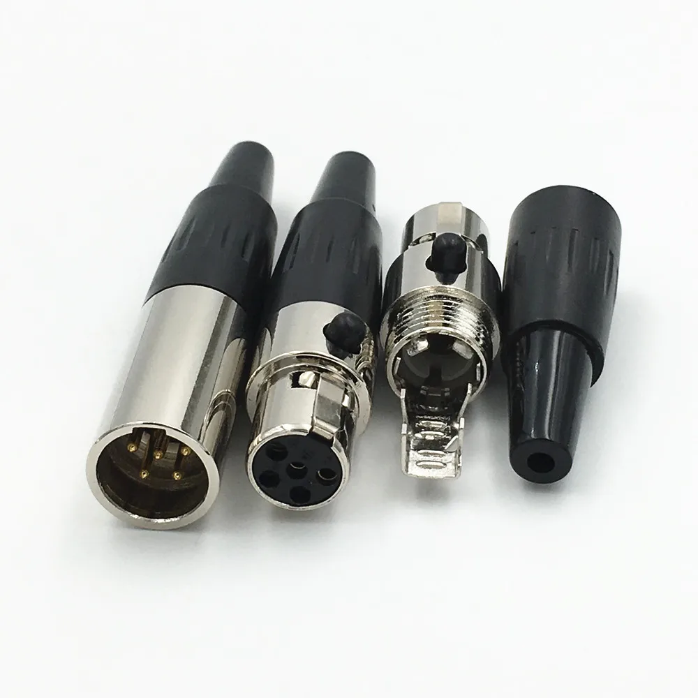 10 шт. мини XLR 3 4 5 Штекерная вилка маленький XLR аудиоразъем для микрофона микрофон для пайки кабеля прямой