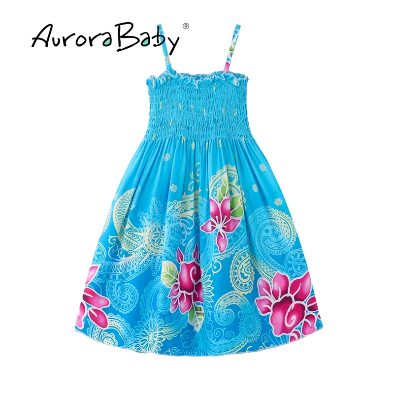 Летнее пляжное платье макси AuroraBaby для маленьких девочек Повседневное маленькой