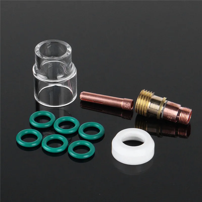 10 шт. 1,6 мм 1/1" TIG сварочный фонарь с газовыми линзами#12 Pyrex Cup Kit сварочный фонарь es аксессуары для Tig WP-17/18/26