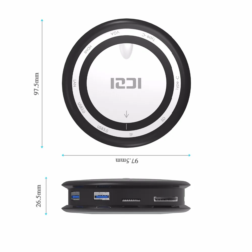 9 в 1 Тип C концентратор Многофункциональный USB 3 0 адаптер H D M I VGA TF/SD Ethernet RJ45 для MacBook