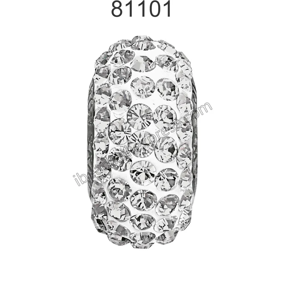 Crystal 001 1 шт.) Кристалл от Swarovski 81101 тонкий Becharmed& Pave бисер Подходит для брендовых браслетов и ювелирных изделий - Цвет: Crystal 001