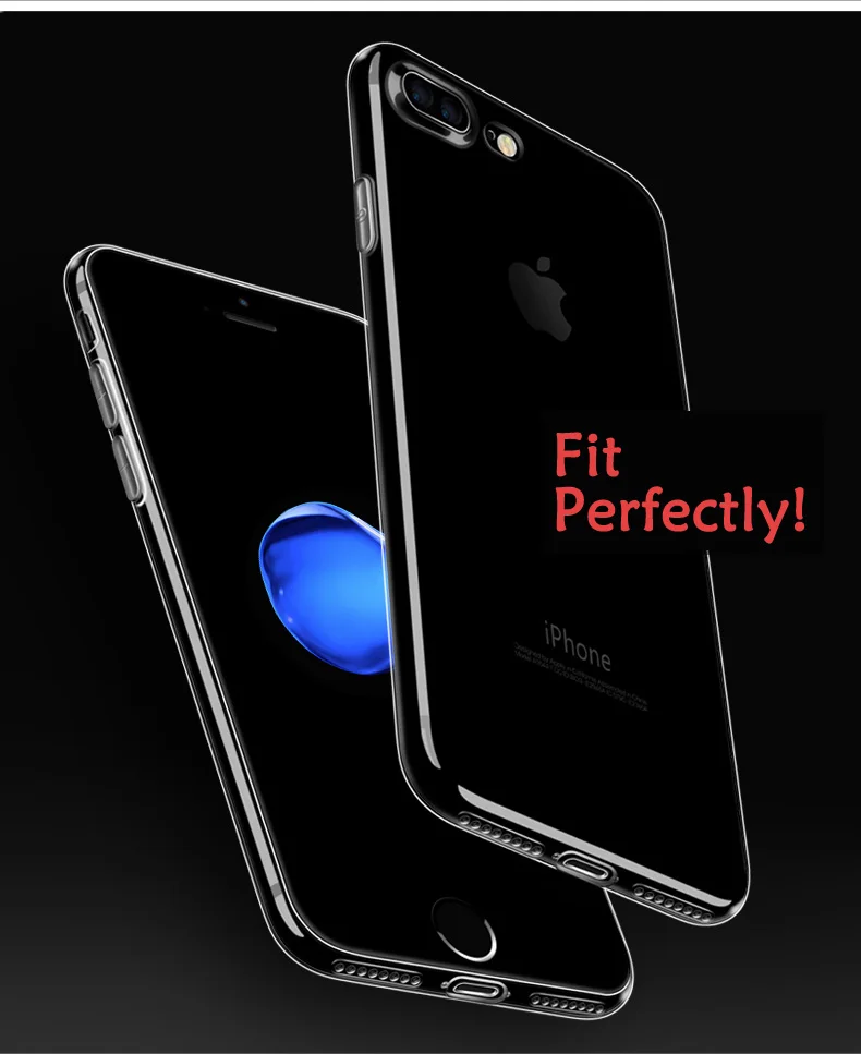 Soft TPU Case For 7 7Plus 8 8Plus X XS MAX XR Transparent Phone iPhone 5 5s SE 6 6s 6Plus 6sPlus |