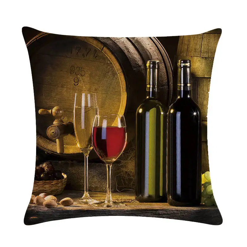 Виноград красное вино очки Чехол для подушки с буквами льняная наволочка дивана