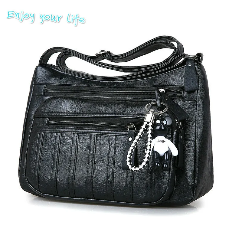 2019 женские сумочки Мягкая ручная сумка для мам женская кожаная сумочка на плечо