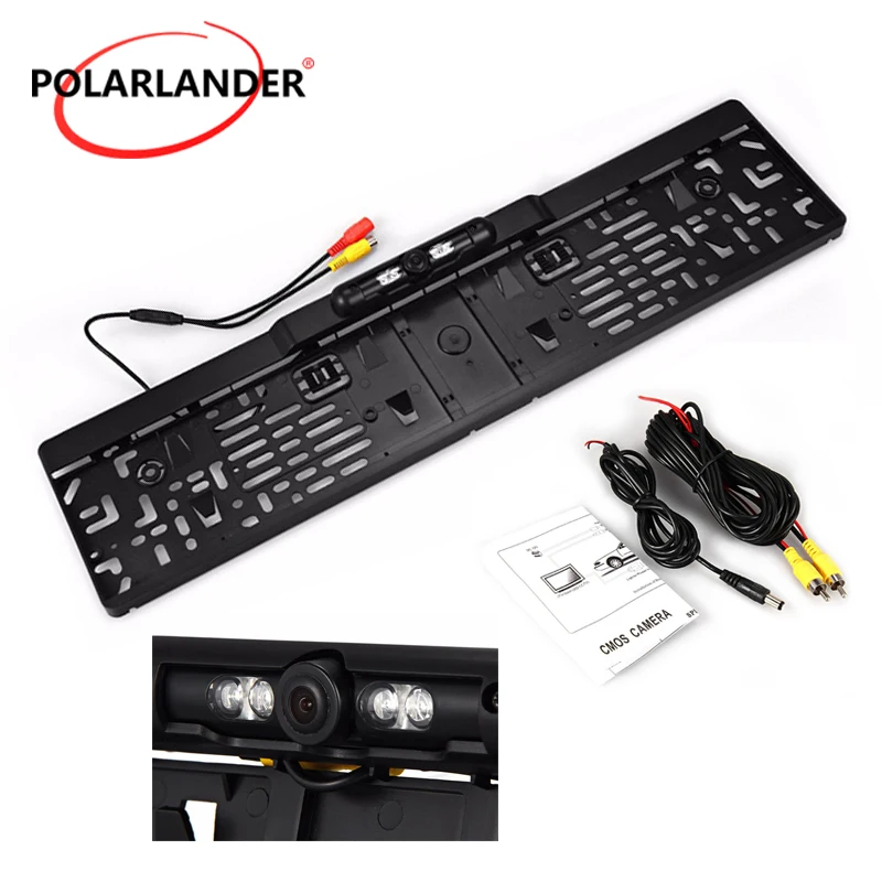 

Waterproof Vehicle Rearview Camera 4 LED Night Vision 120 Degree Viewing Angle European Car Licence Plate Car Rear View Camera