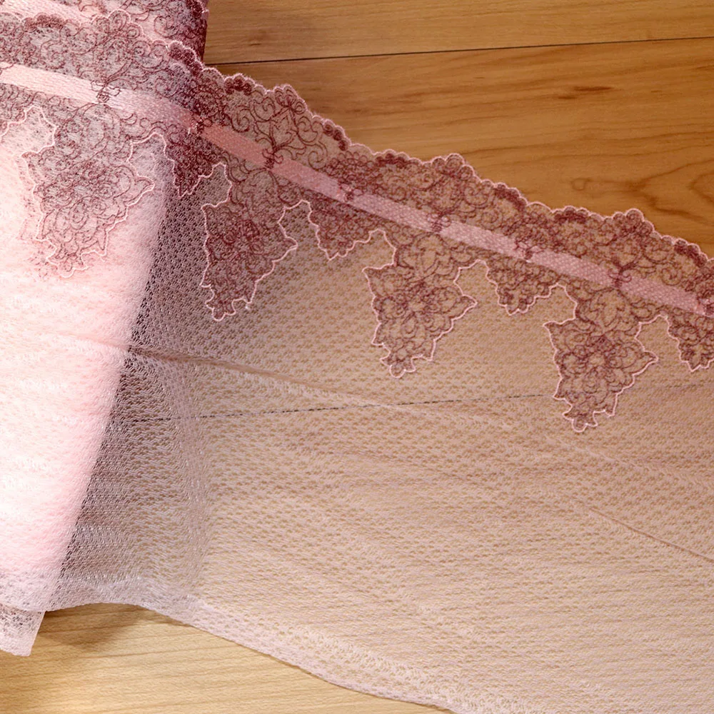 1Meter 23.5CM Width Purple Pink Guipure  Embroider lace fabrics embroidered lace trim ribbon dress bra underwear decorations DIY