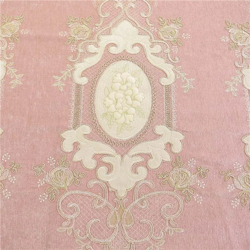 Pink Cloth Curtain Новые роскошные шенилловые вышитые занавески на заказ для гостиной, высококачественные розовые синие занавески для спальни, комнаты для девочек - Цвет: Pink Cloth Curtain