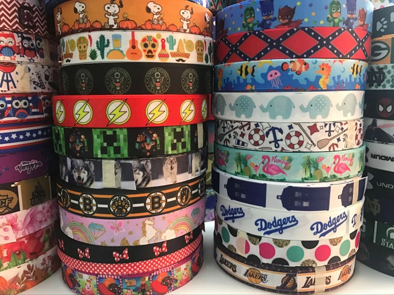 DHK много размеров 50 ярдов 100 ярдов Ribbon печатных grosgrain DIY OEM украшения S819