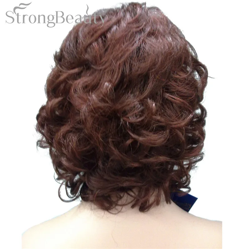 33A StrongBeauty средние короткие вьющиеся парики синтетические женские волосы блонд/черный/бордовый много цветов на выбор - Цвет: 33A
