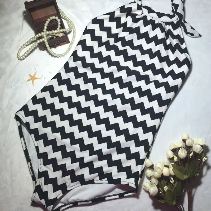 Купальные костюмы с полосками зебры цельные купальники для женщин спортивные