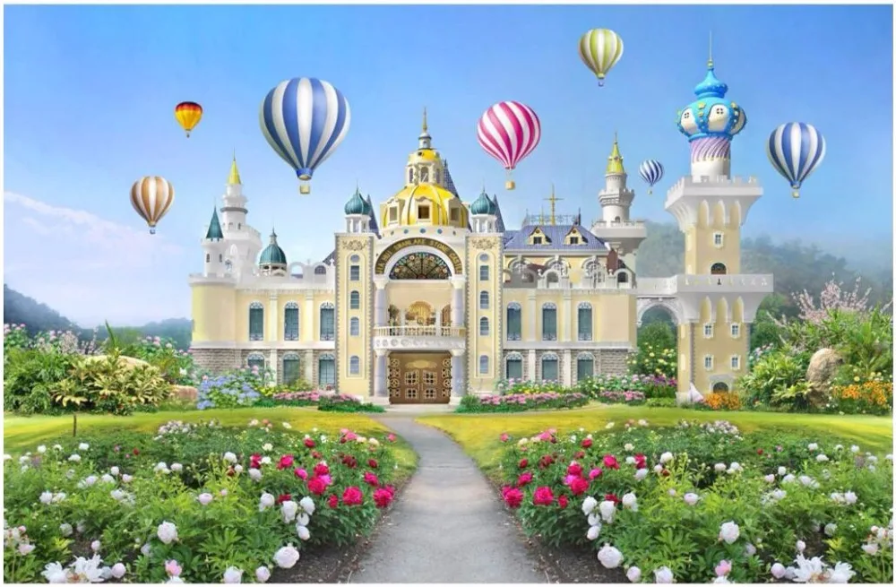 3d обои для комнаты фотообои на заказ Красивая маленькая принцесса мечта замок