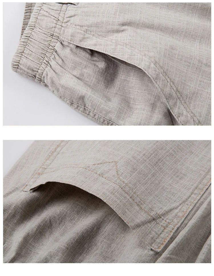 Брюки мужские с завышенной талией хлопковые прямые штаны свободного покроя в