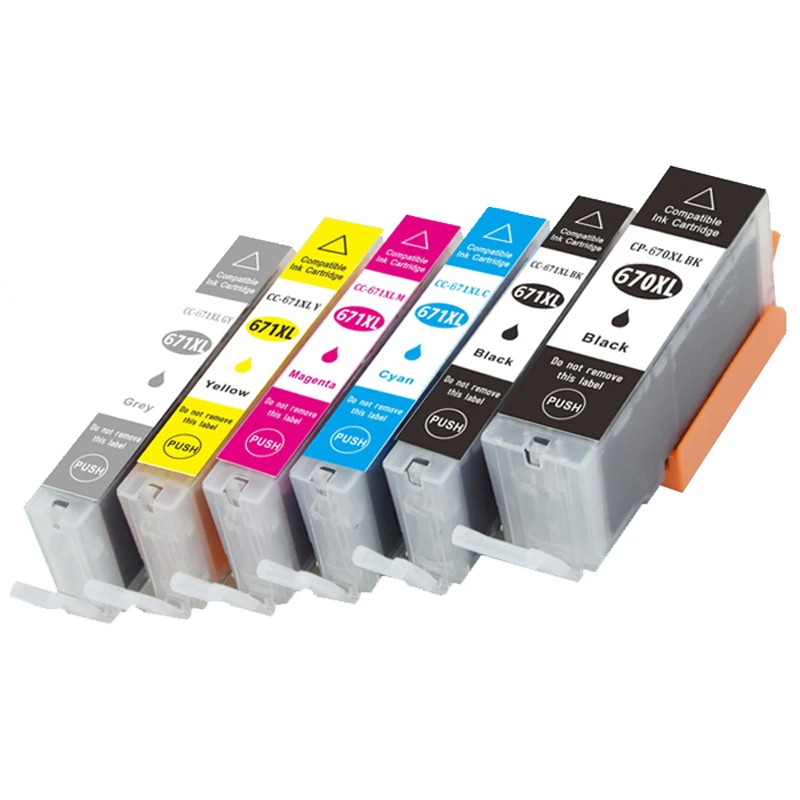 Vilaxh 6 шт. PGI670 CLI671 совместимый чернильный картридж для Canon Pixma MG5760 MG6860 TS6060 TS5060
